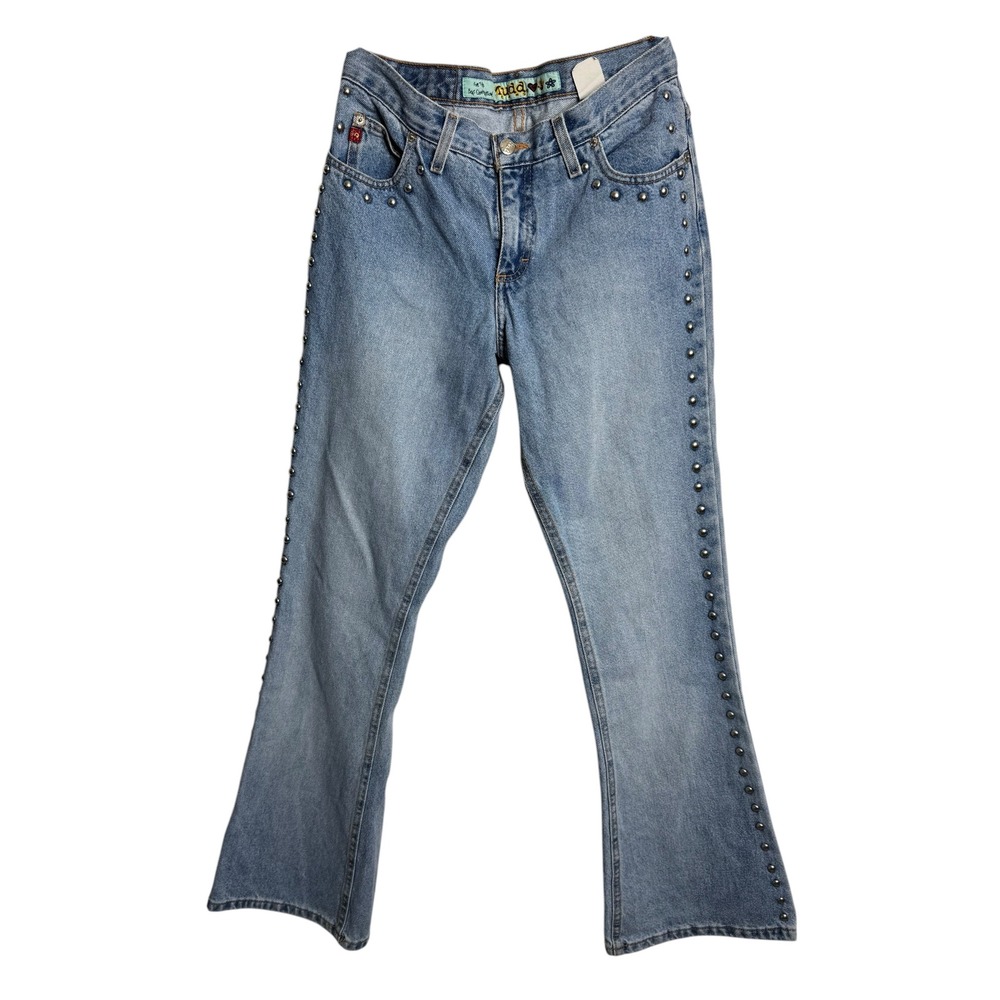Vintage Mudd Studded Flare Leg Jeans Light Wash Blue Y2K Denim Size 9